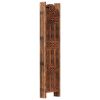 Hand carved 5-Panel Room Divider Brown 78.7"x65" Solid Mango Wood - Brown