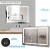 28'*36' LED Lighted Bathroom Wall Mounted Mirror with High Lumen+Anti-Fog Separately Control+Dimmer Function - White