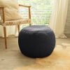 Jaxx Ellis Ottoman Shearling Faux-Lamb Plush Pouf for Modern Interior Design, Small, Black - Black - Faux-Sheep