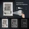 32*24 LED Lighted Bathroom Wall Mounted Mirror with High Lumen+Anti-Fog Separately Control+Dimmer Function - White