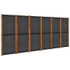 6-Panel Room Divider Black 165.4"x70.9" - Black