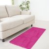 Fluffy Bedroom Rug 4' x 2.6' Anti-Skid Shaggy Area Rug Decorative Floor Carpet Mat  - Rose