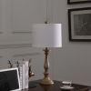 27.5" In Coastal Wood Effect Polyresin Table Lamp - as Pic