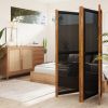 4-Panel Room Divider Black 110.2"x70.9" - Black