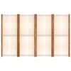 4-Panel Room Divider Cream White 110.2"x70.9" - Cream