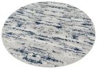 Milano Washable Nautical Navy Blue Woven Round Area Rug - as Pic