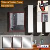 Wall Mount Mirror 11.8x15.7Inch Wood-Like Frame Rectangle Modern Hanging Mirror for Bathroom Bedroom Living Room - 30_40CM - Black