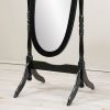 Traditional Queen Anna Style Wood Floor Cheval Mirror, Black Finish - as Pic