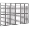 6-Panel Room Divider/Trellis Solid Fir Wood Gray 95.5"x70.9" - Grey