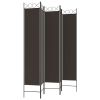 5-Panel Room Divider Brown 78.7"x86.6" Fabric - Brown