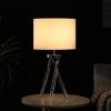 26.25" In Mid Century Birgit Led Acrylic Tapered Legs Silver Metal Table Lamp - as Pic