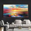 Handmade Hand Painted Wall Art On Canvas Abstract Knife Painting Landscape Dusk For Home Decoration Decor - 60X90cm