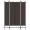 4-Panel Room Divider Brown 63"x86.6" Fabric - Brown