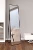 Wall-Mounted Alloy Frame Full Length Mirror, Black - as Pic