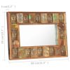 Mirror with Buddha Cladding 31.5"x19.7" Solid Reclaimed Wood - Brown