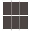 3-Panel Room Divider Brown 59.1"x70.9" Fabric - Brown