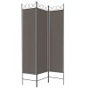 3-Panel Room Divider Anthracite 47.2"x86.6" Fabric - Anthracite