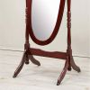 Traditional Queen Anna Style Floor Cheval Mirror - Cherry