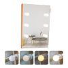 Wooden Wall Vanity Mirror Makeup Mirror Dressing Mirror with LED Bulbs - as Pic