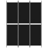 3-Panel Room Divider Black 59.1"x78.7" Fabric - Black