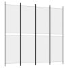 4-Panel Room Divider White 78.7"x78.7" Fabric - White