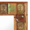 Mirror with Buddha Cladding 31.5"x19.7" Solid Reclaimed Wood - Brown