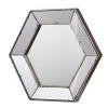 21" x 18" Hexagon Wall Mirror with Traditional Silver Finish, Home Decor Accent Mirror for Living Room, Entryway, Bedroom - as Pic