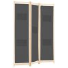 3-Panel Room Divider Gray 47.2"x66.9"x1.6" Fabric - Grey