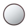 20" x 20" Circle Wall Mirror with Wooden Frame and Walnut Finish,Wall Mirror for Living Room Dining Room - as Pic