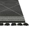 Vail Stona Charcoal and Ivory - Wool and Cotton Area Rug with Tassels 5x8 - as Pic