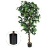 6 Feet Artificial Ficus Silk Tree - green