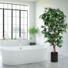 6 Feet Artificial Ficus Silk Tree - green