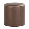 Maverick Contemporary Nesting Ottoman Set in Bronze Faux Leather with Textured Accent by LumiSource - as Pic