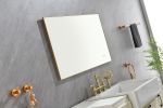 42x 24Inch LED Mirror Bathroom Vanity Mirror with Back Light;  Wall Mount Anti-Fog Memory Large Adjustable Vanity Mirror - Gold