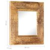 Hand-Carved Mirror 19.7"x19.7"x4.3" Solid Mango Wood - Brown