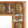 Mirror with Buddha Cladding 43.3"x19.7" Solid Reclaimed Wood - Brown