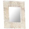 Mirror White 19.7"x19.7" Solid Mango Wood - White