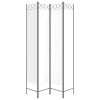 4-Panel Room Divider White 63"x86.6" Fabric - White