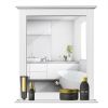 Wall-Mounted Multipurpose Vanity Mirror with Shelf - white