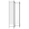 4-Panel Room Divider White 63"x86.6" Fabric - White