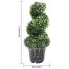 Artificial Boxwood Spiral Plant with Pot Green 23.2" - Green