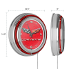 Corvette C6 Neon Clock - 14 inch Diameter - Red - General Motors