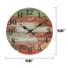 Stonebriar 12" Red Analog Round Farmhouse Battery Operated Wall Clock - STONEBRIAR