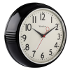 Westclox Retro Black 9.5" Analog Quartz Accurate Wall Clock with Convex Glass Lens - Westclox