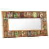 Mirror with Buddha Cladding 43.3"x19.7" Solid Reclaimed Wood - Brown