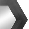 18.5" x 18.5" Hexagon Mirror with Solid Wood Frame, Wall Decor for Living Room Bathroom Hallway, Black - as Pic