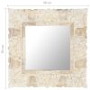 Mirror White 19.7"x19.7" Solid Mango Wood - White