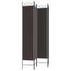 4-Panel Room Divider Brown 63"x86.6" Fabric - Brown