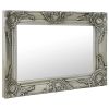 Wall Mirror Baroque Style 23.6"x15.7" Silver - Silver