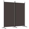 2-Panel Room Divider Brown 68.9"x70.9" Fabric - Brown